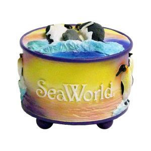 SeaWorld Sunset Penguin Trinket Box