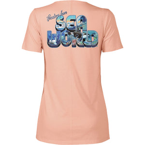 SeaWorld Greetings From San Diego Blush Ladies Tee back