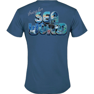 SeaWorld Greetings From San Antonio Blue Men's Tee back