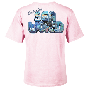 SeaWorld Greetings From San Antonio Pink Toddler Girl Tee back