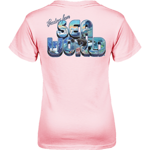 SeaWorld Greetings From San Diego Pink Youth Girl Tee back