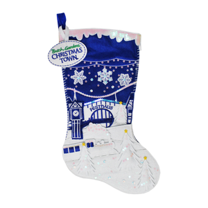 Busch Gardens Williamsburg Christmas Town Blue Felt Stocking 18"