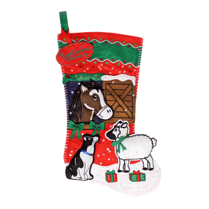 Busch Gardens Williamsburg Barn Animals Red Felt Stocking 18"